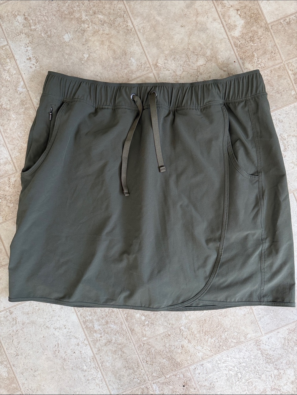 Patagonia Olive Green Drawstring Active Skort